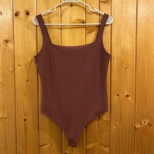 Express Pink Mauve Square Neck Bodysuit Size M
